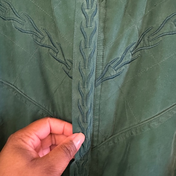 Fuda International Vintage Silk Bomber Jacket Green size M - Picture 11 of 11